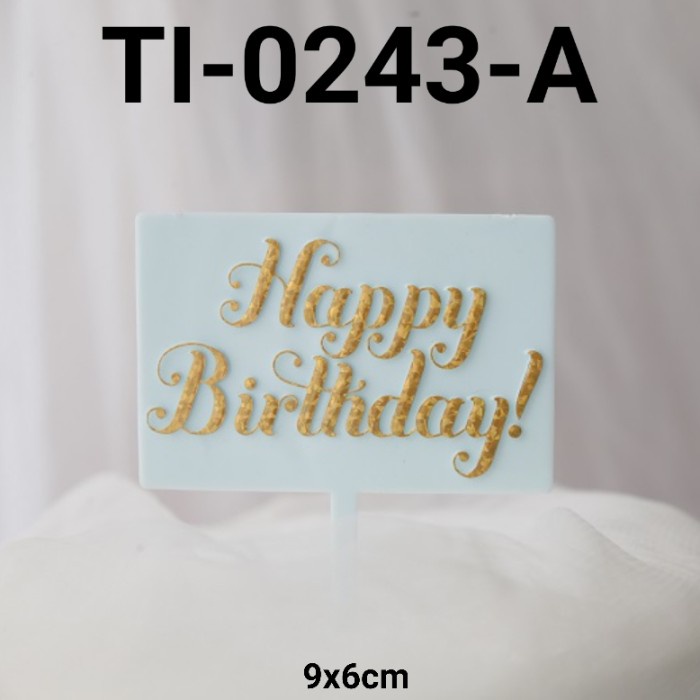 

GR-TI-0243 CAKE TOPPER TULISAN KUE TART HAPPY BIRTHDAY BACKGROUND BIRU BERKUALITAS TINGGI