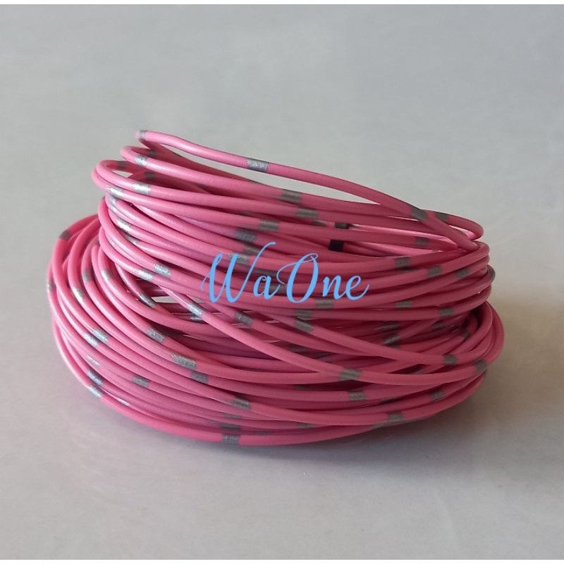 Pink 10 Meter Kabel Body Bintik AVSS 0.5 mm Versi Bagus Kulit Padat