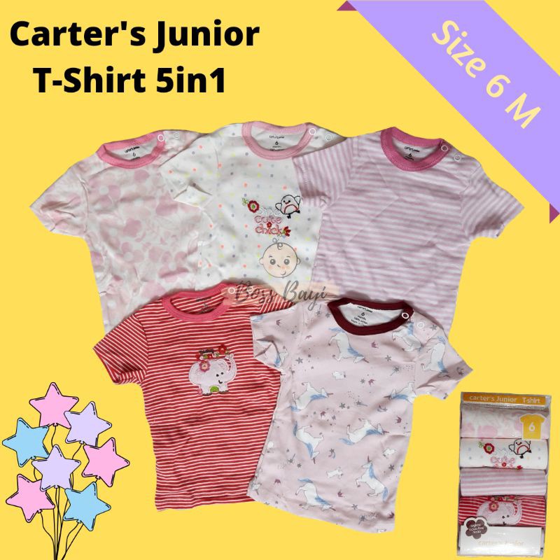 Carter Tshirt Short Tee / Carter's Junior T-Shirt / Kaos Atasan Lengan Pendek Carter isi 5 per pack