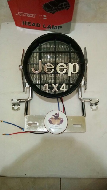 Lampu jeep new h4 plus breket tulang vixion