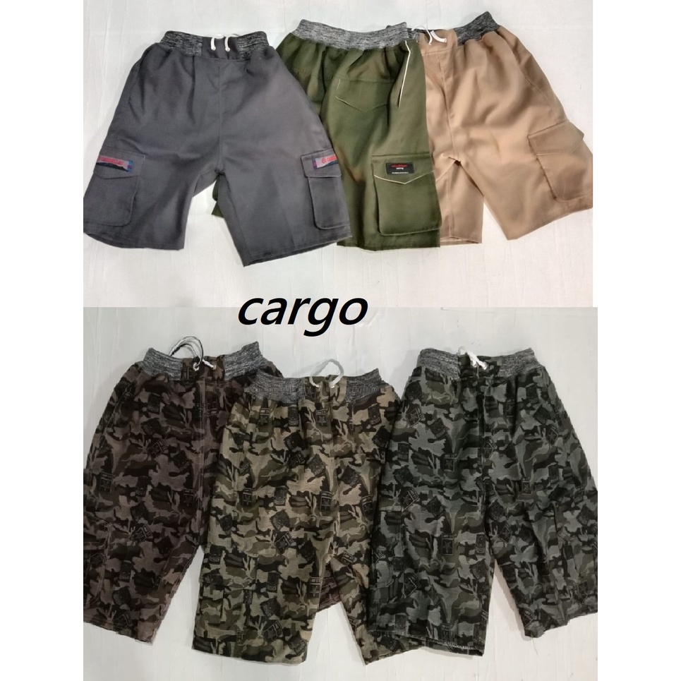 celana CARGO pendek doreng dan polos