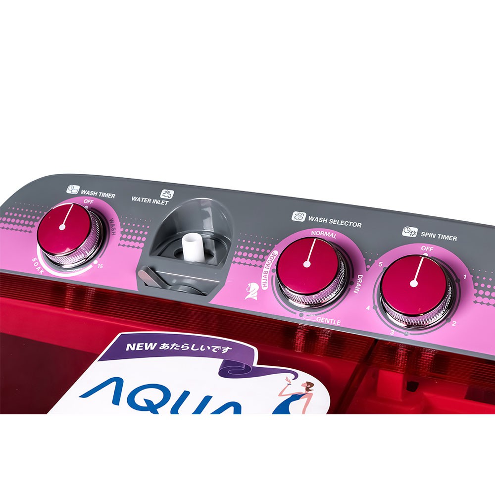 AQUA JAPAN Mesin Cuci 2 Tube 8 Kg QW-880XT/860 XT BLACK FREE ONGKIR (JABODETABEK)