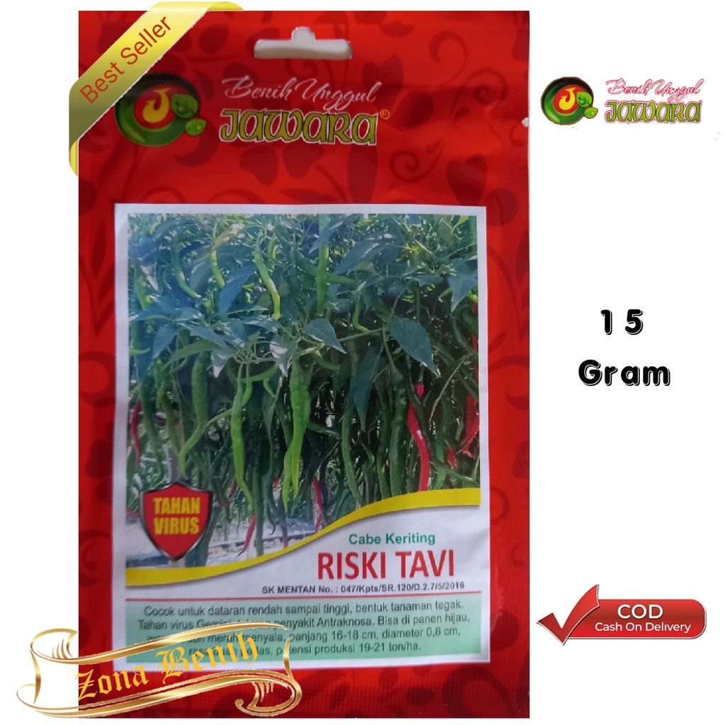 Bibit Cabe Keriting Tahan Virus RIZKI TAVI Isi 15 Gram. Benih Cabai Merah Keriting