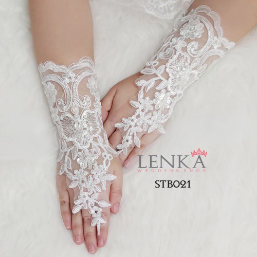 [PRODUK TERLARIS] BRIDAL LACE GLOVES SARUNG TANGAN BROKAT PERNIKAHAN PESTA STB021