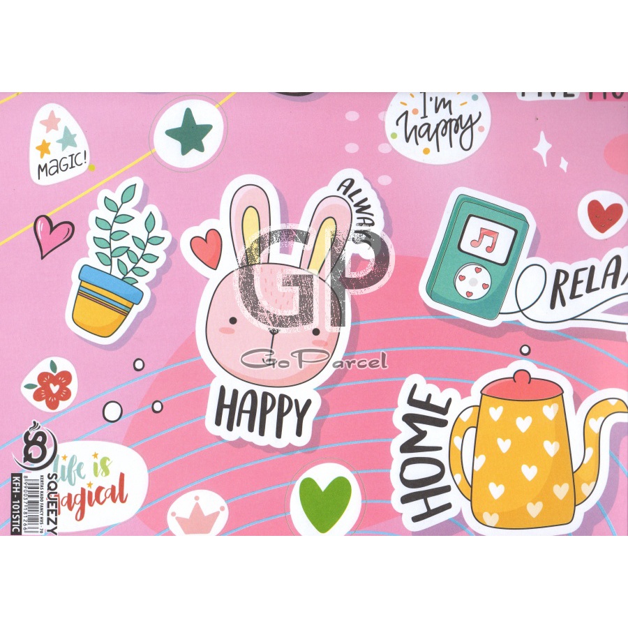 ( 5 Lembar ) KERTAS KADO SQ DOFF - GIFT WRAPPING PAPER STICKER ICONS CUTE SIMBOL STIKER BUNNY FAV