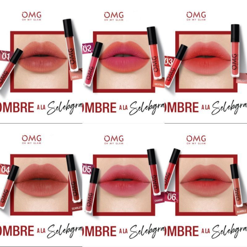 Jual OMG Oh My! Glam Matte Kiss Lip Cream Combo Ombre 2pcs Shopee