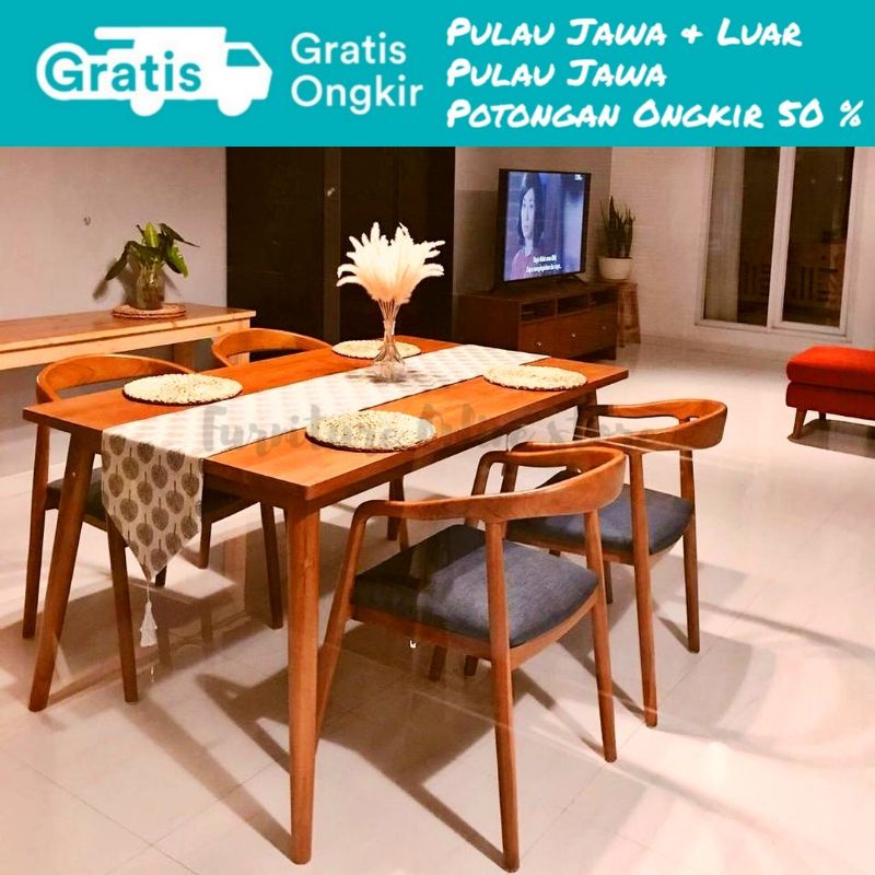 Raka Armchair dining set Kursi makan meja makan furniture minimalismeja makan minimalis meja makanme