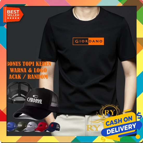 Personal Pack Longsleeve Original Kaos Pria Lengan Panjang Second Kaos Lengan Pendek Giordano Blok