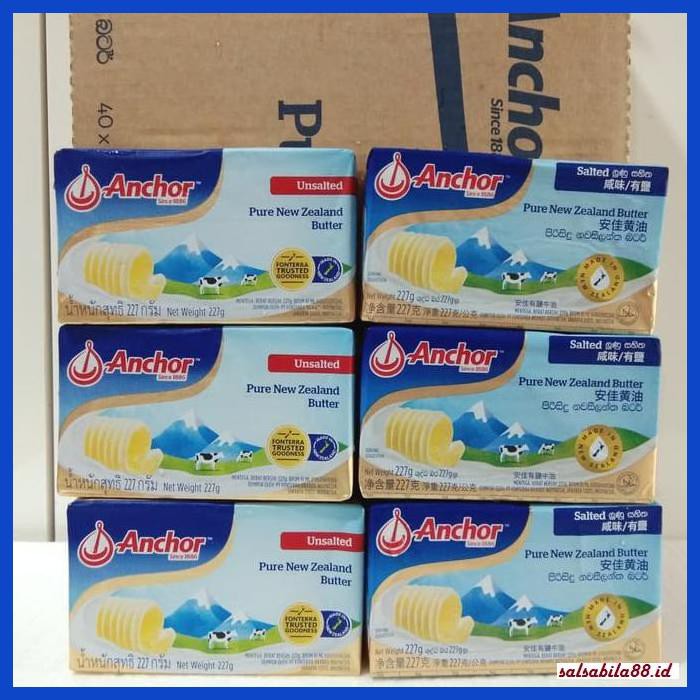 

Rettubagetnem- Anchor Pats Salted Dan Unsalted Butter 40 X 227 Gram - Unsalted -Asli-Slii.