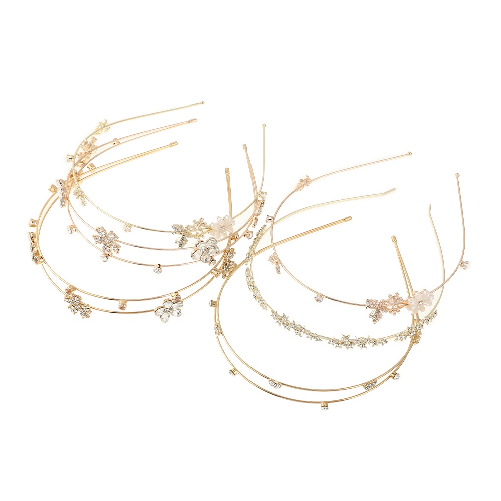 Bando Model Lapis Ganda Bahan Alloy Aksen Berlian Imitasi Untuk Wanita