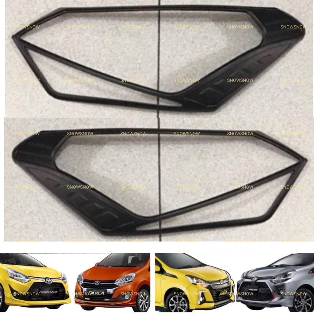 Garnish Lampu Depan Agya Ayla 2017 2020 2022 UP GR SPORT Hitam Chrome