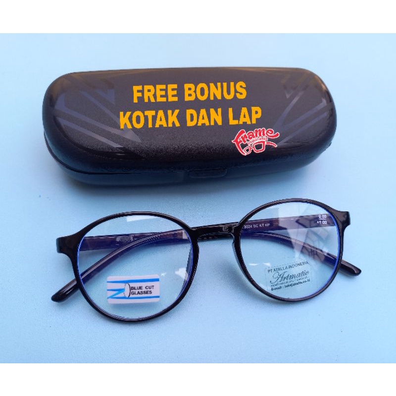 kacamata baca plus 2 fungsi baca dan jalan anti radiasi blueray double fokus lensa optik pria wanita