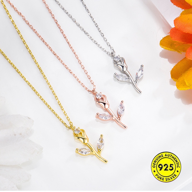 Kalung Desain Mawar Gaya Vintage Untuk Wanita
