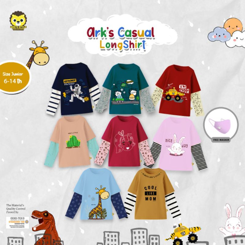 Arks Style Casual Longshirt kaos anak