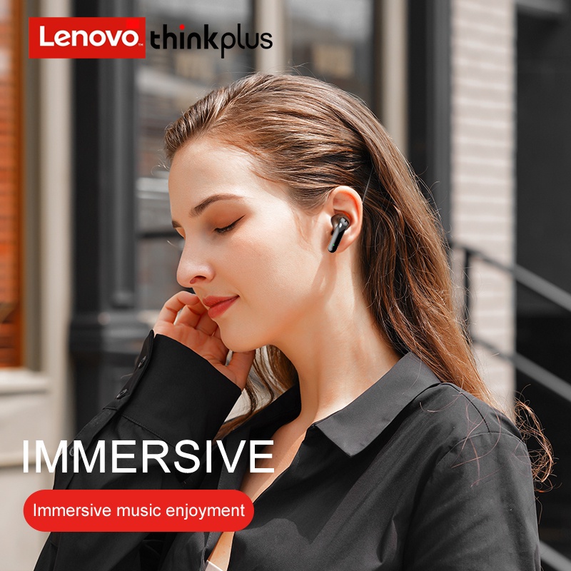 TWS Lenovo Thinkplus X16 Headset Bluetooth 5.2 Earphone Noise Cancelling Original Earbuds with Mic Wireless Earphones Dual Stereo Kompatibel untuk Android Gaming Music Headphones