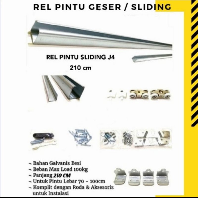 Rel Pintu Geser J4 Satu Set 210cm