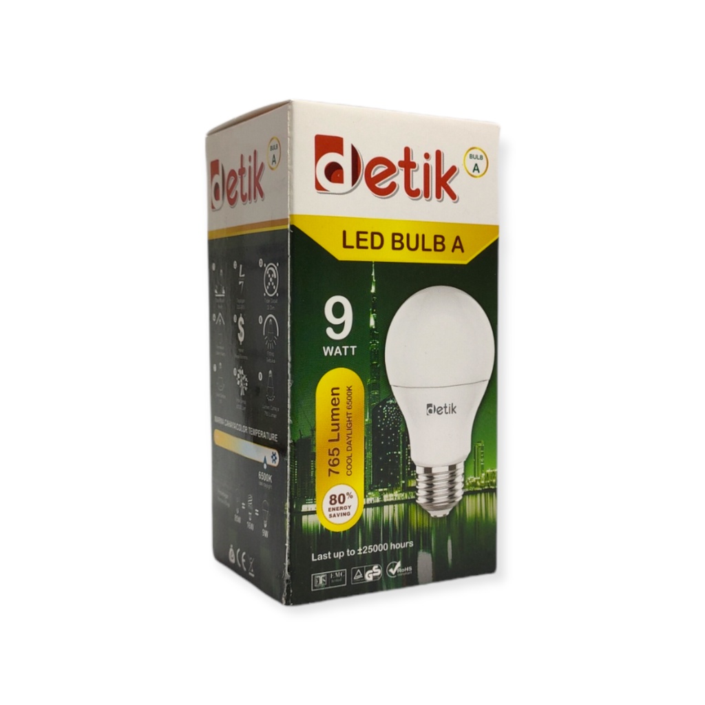 DETIK Lampu LED Bulb 9 Watt - Cahaya Putih (Garansi 1 Tahun)