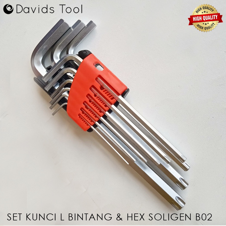 Kunci L Set Panjang Hex Key Wrench 9pcs Soligen B02