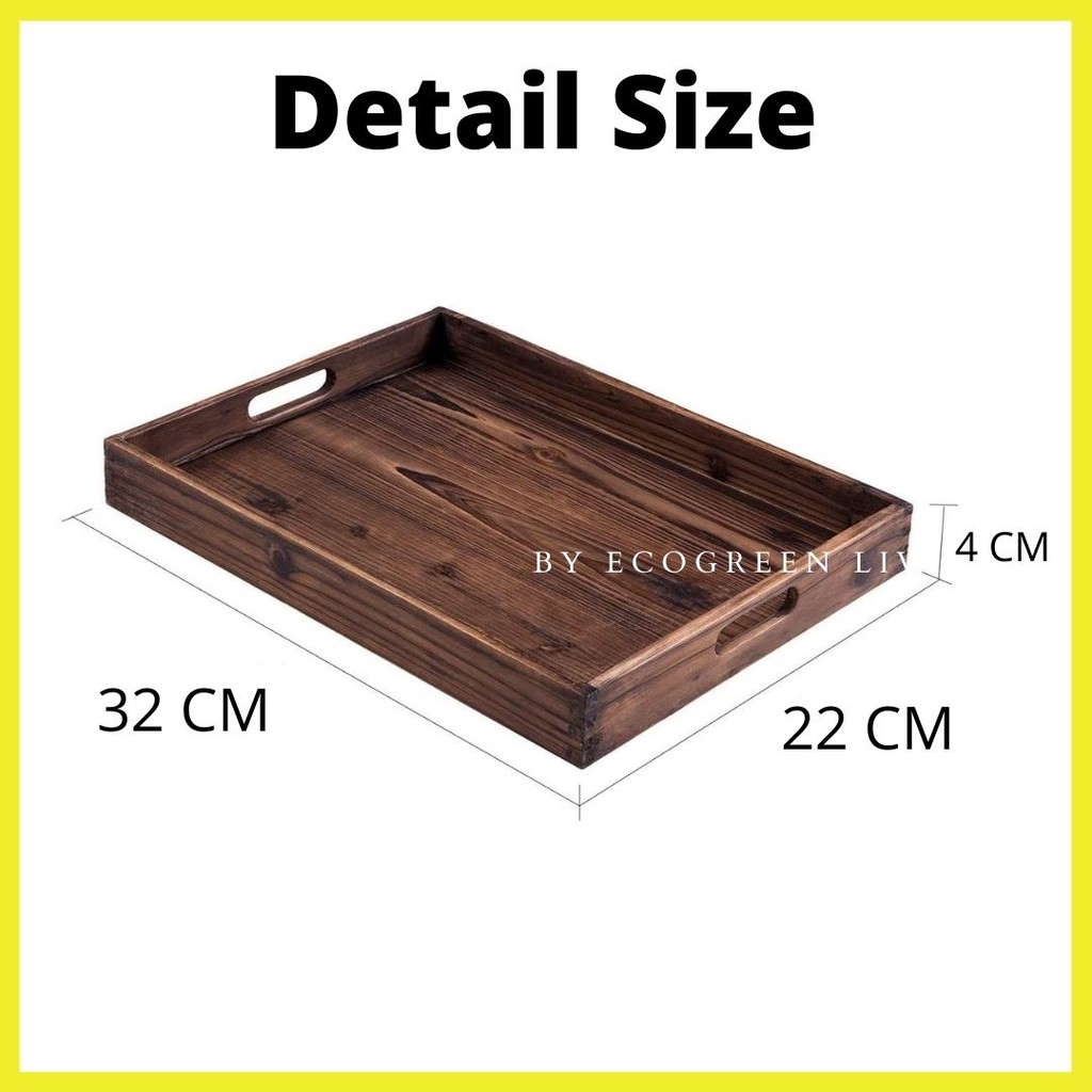 Serving Tray – Crafted from Fir Wood and with Two Handles W-015