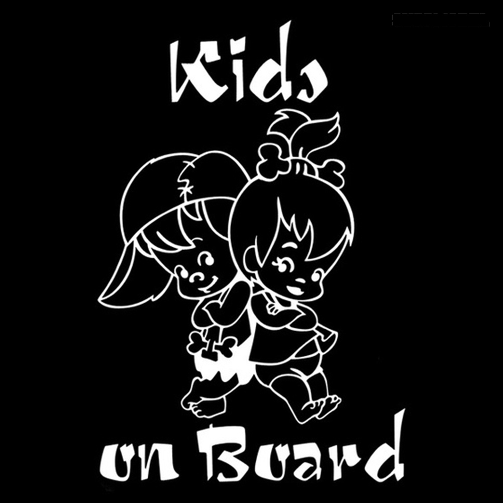 Stiker Decal Motif Tulisan Kids on Board Ukuran 12.5x19cm Untuk Dekorasi Jendela / Body Mobil