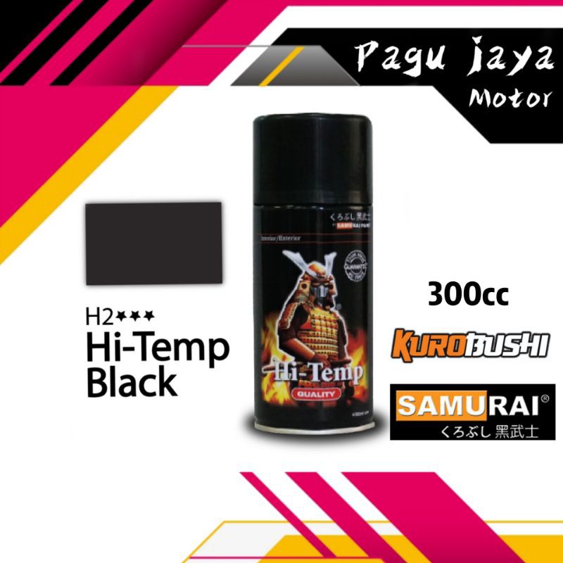 samurai paint HI-TEMP BLACK HITAM tahan panas 300ml cat semprot pilox pilok spray