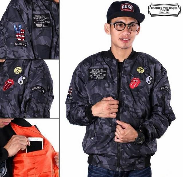 JAKET BOMBER LORENG / JAKET BOMBER ARMY / MILITER / JAKET PRIA