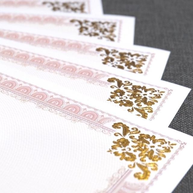 

★ blanko kertas piagam sertifikat folio simpaty foil emas sudut mewah ➢