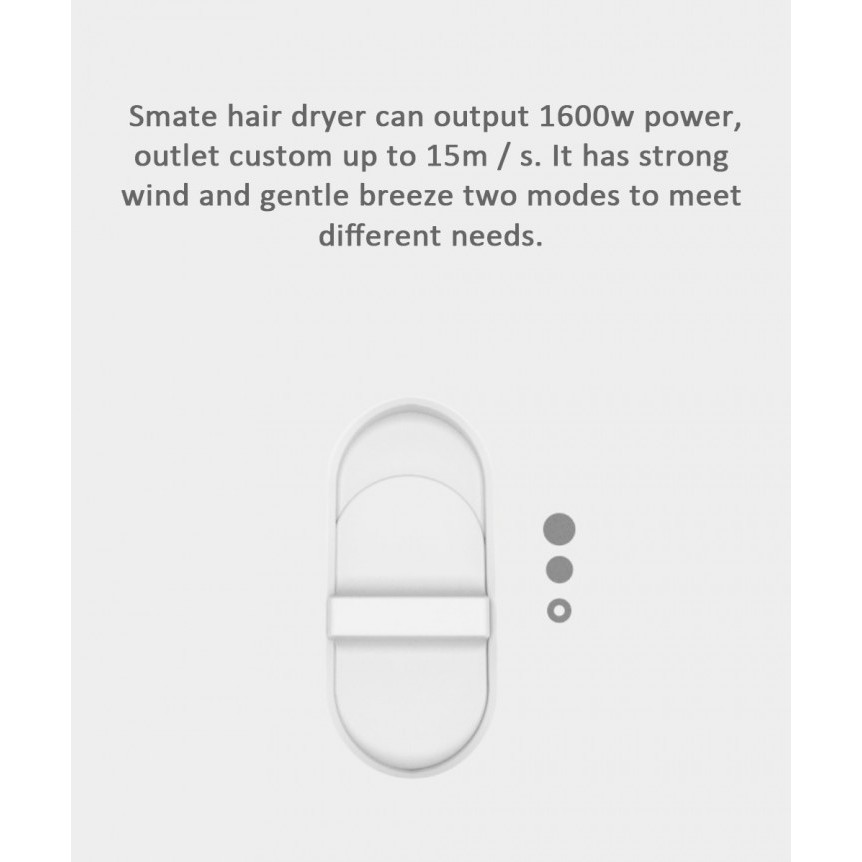 XIAOMI SMATE SH-A161 Hair Dryer - 1600W Double Negative Ions 2 Speeds