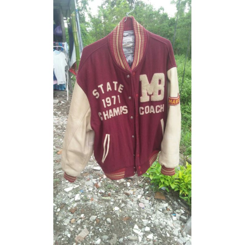 Preloved Thrift Jaket Baseball Macbeth Champs Original