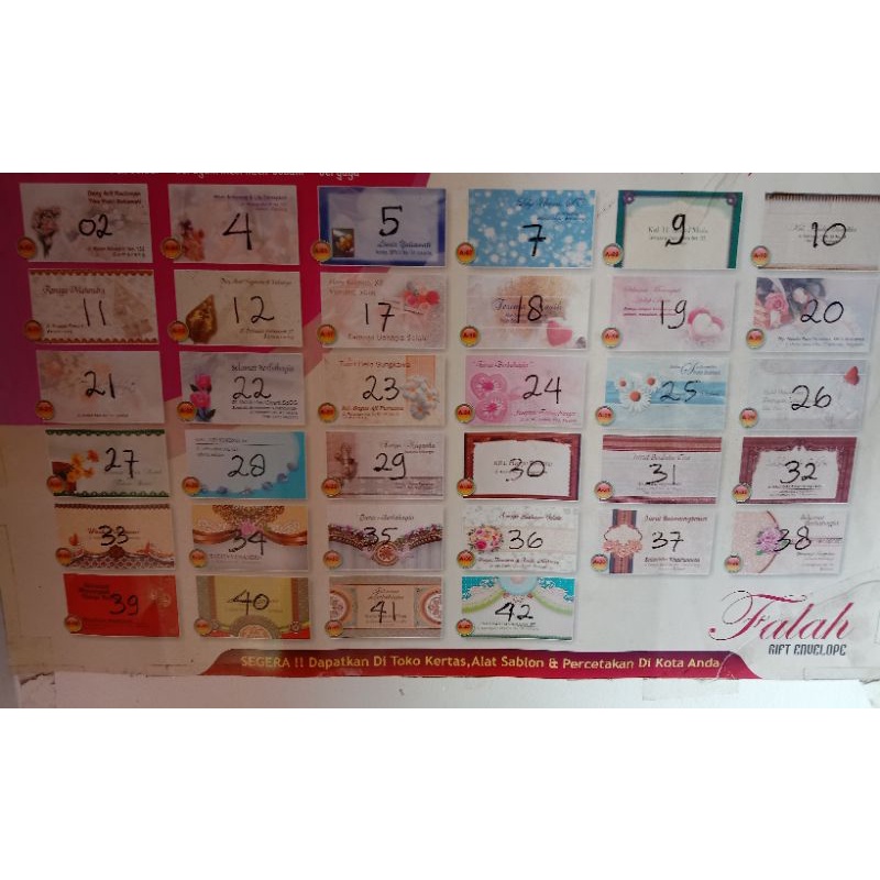 

(TERMURAH) Amplop Kondangan Falah Kecil dengan isi (50 lembar) dengan Tulis Nama + Perekat