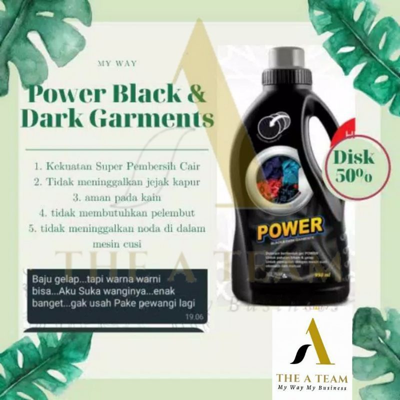 Deterjen my way power black dan dark garment deterjen jeans dan pakaian berwarna gelap, cuci pakaian menghilangkan noda dan merawat warna pakaian