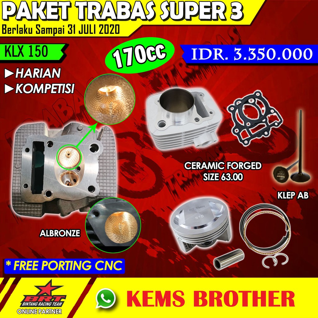 PAKET TRABAS SUPER 3 KLX 150 170 CC dan 207 CC