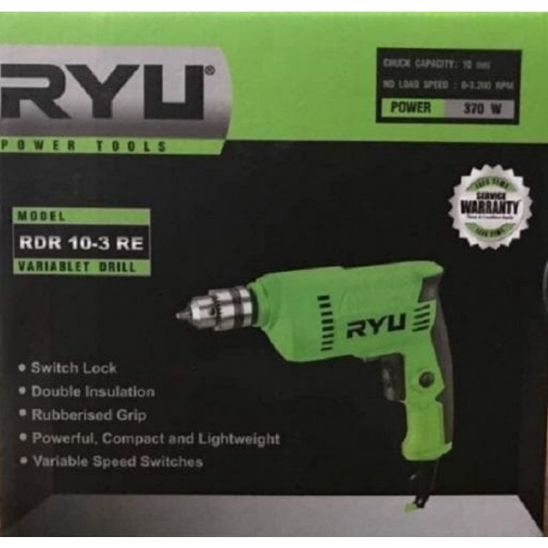 MESIN BOR RYU 10MM RDR 10-3RE / RYU MESIN BOR LISTRIK 10MM RDR 10-3 RE
