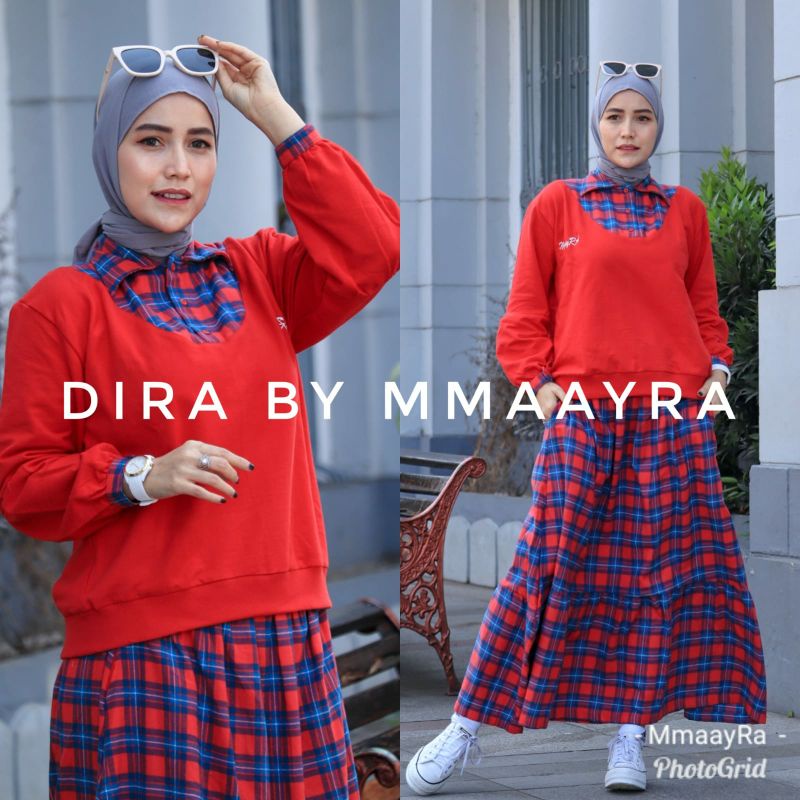 Dira by mmaayra setelan rok kaos baby terry flanel
