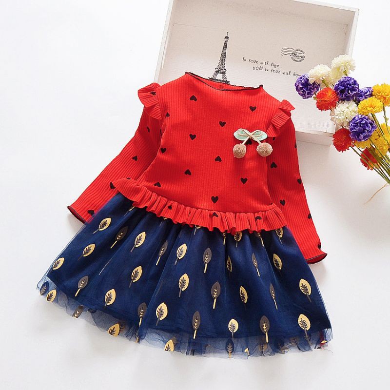 DR12-Dress Anak L.Panjang Print Love