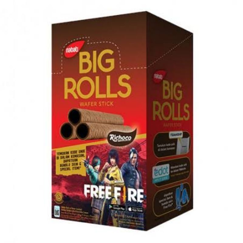 Richeese nabati rolls keju / richoco nabati rolls coklat / nabati big rolls 18gr