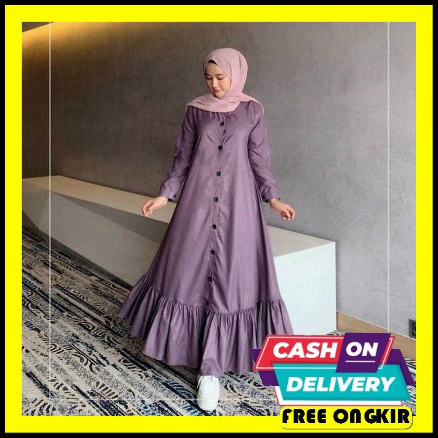 Baju Gamis Wanita Remaja Terbaru 2022 Model Kekinian Gopi Bhan Moscrep Baju Gamis Terbaru Peony Dr