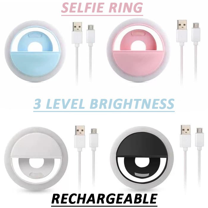 [Selfie Ring] Ring Light Selfie Led / Selfie FlashLight Lingkaran 36 LED 3 Tingkat Light Clip Camera