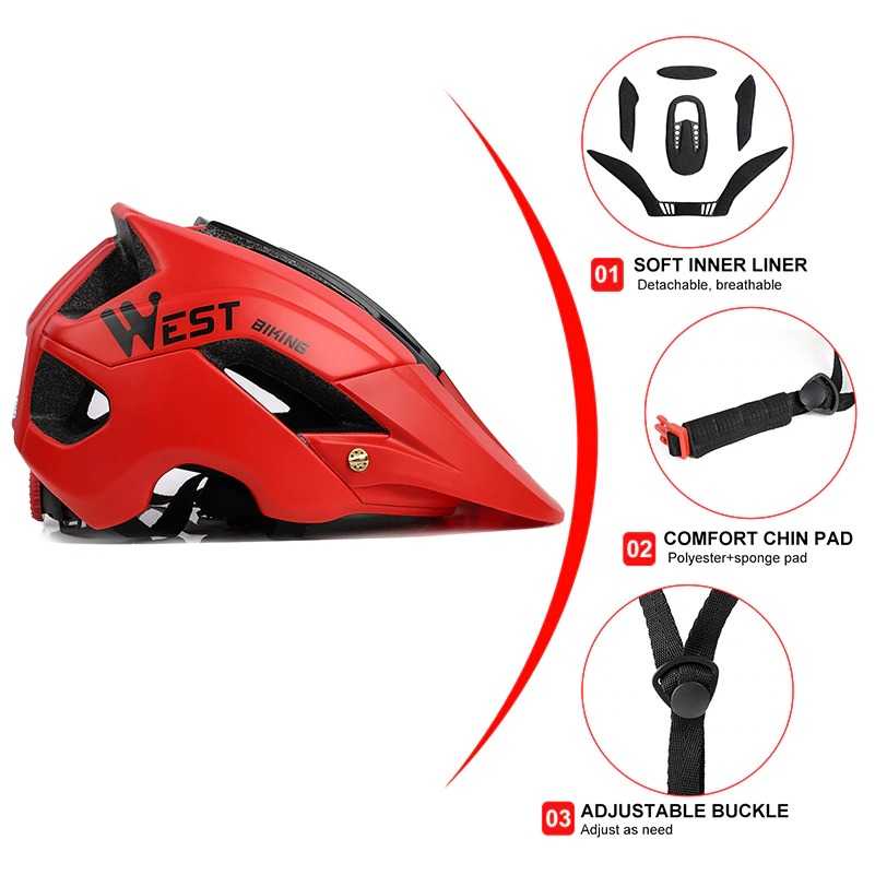 TG - HBE WEST BIKING Helm Sepeda Cycling Helmet Trail XC MTB