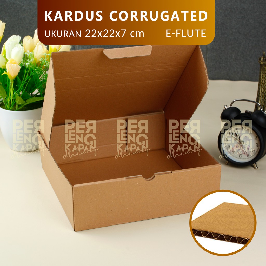 KARDUS CORRUGATED 22X22X7 CM | DIE CUT | KOTAK KARTON | BOX PACKING |-1