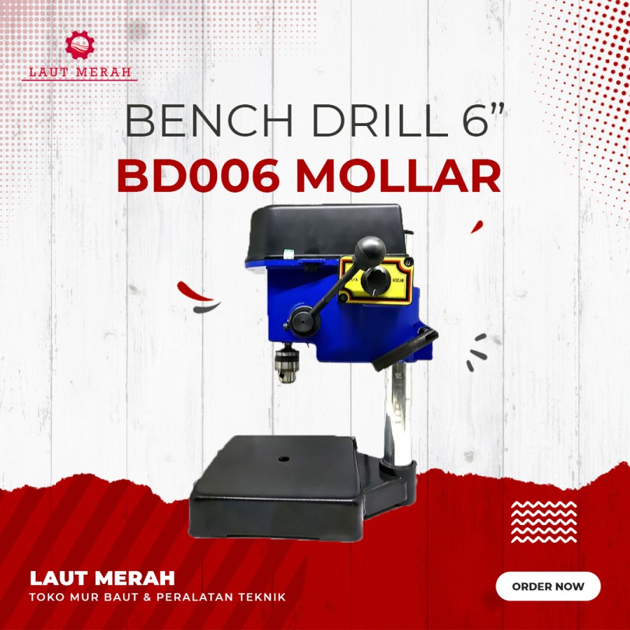 MESIN BOR DUDUK MINI 6MM BENCH DRILL VARIABLE SPEED MOLLAR MLR - BD006