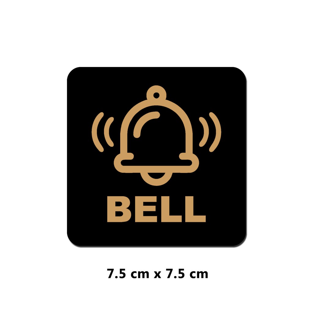 Sign Akrilik Pintu Tempel - BELL EMAS - Signage Cafe / Rumah / Resto / Bell Meja Bill / Waiter