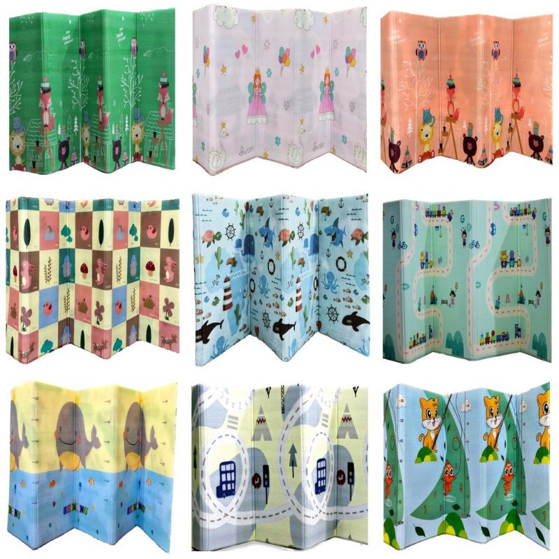 PLAYMAT KARPET LIPAT UKURAN SUPER BESAR JUMBO 180X200CM MOTIF KARAKTER BOLAK BALIK WATERPROOF BAYI