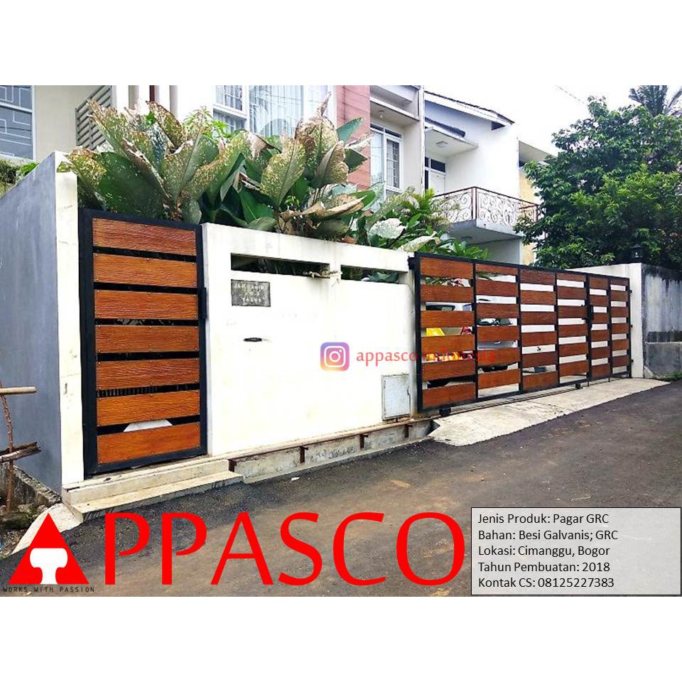 Pagar Minimalis Modern Kayu Grc Di Cimanggu Bogor Shopee Indonesia