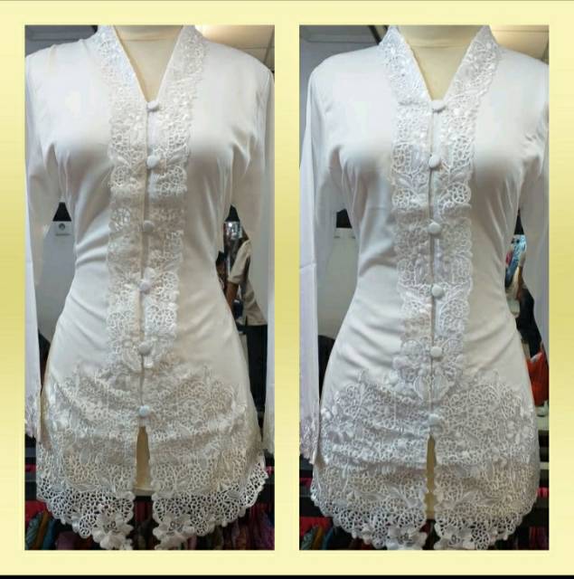 kebaya encim modern lengan panjang bordir senada-3