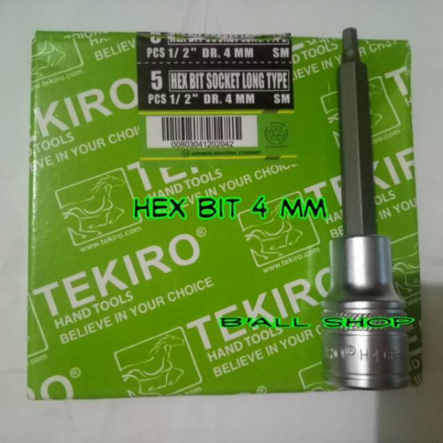 Hex Bit Socket 4 mm x 100 mm Tekiro