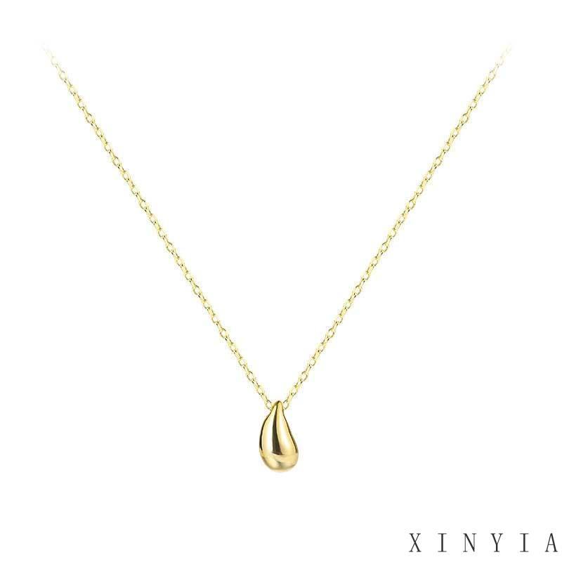 Xia.id Kalung Rantai Clavicle Simple Desain Tetesan Air Untuk Wanita