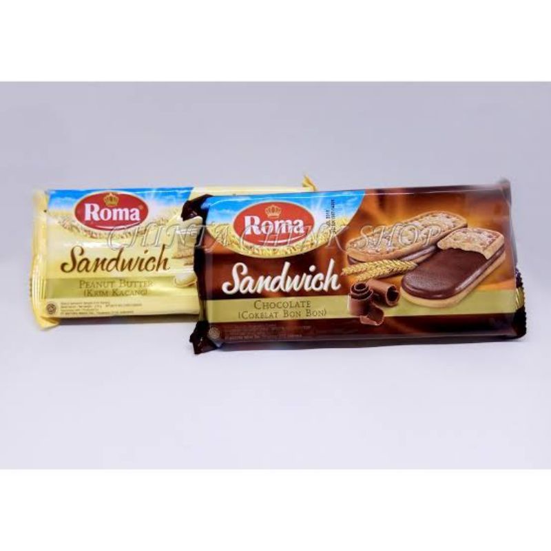 

Roma Sandwich Chocolate &Cream Kacang 216gr