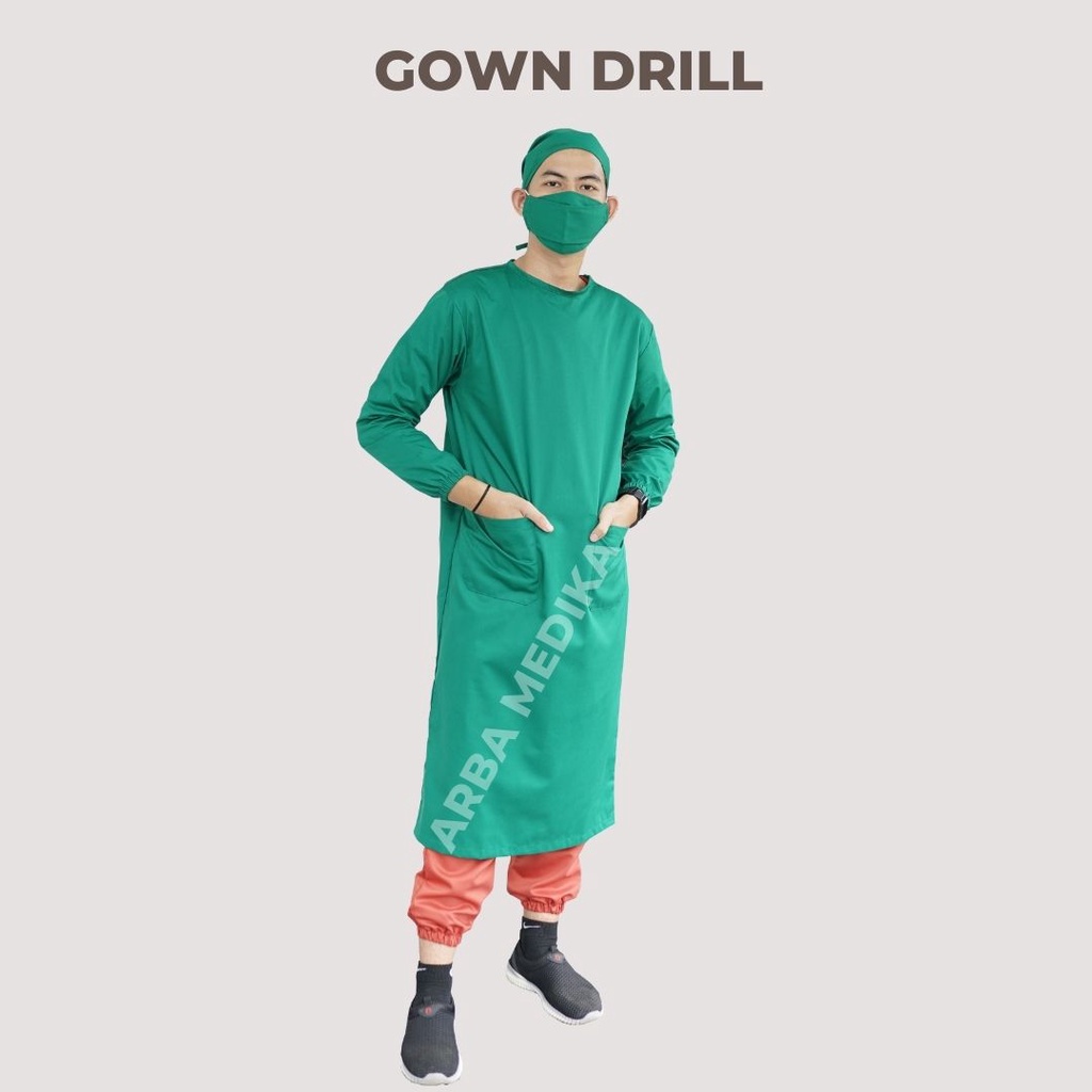 Surgical Gown DRILL Premium APD Medis Gaun Operasi Bedah