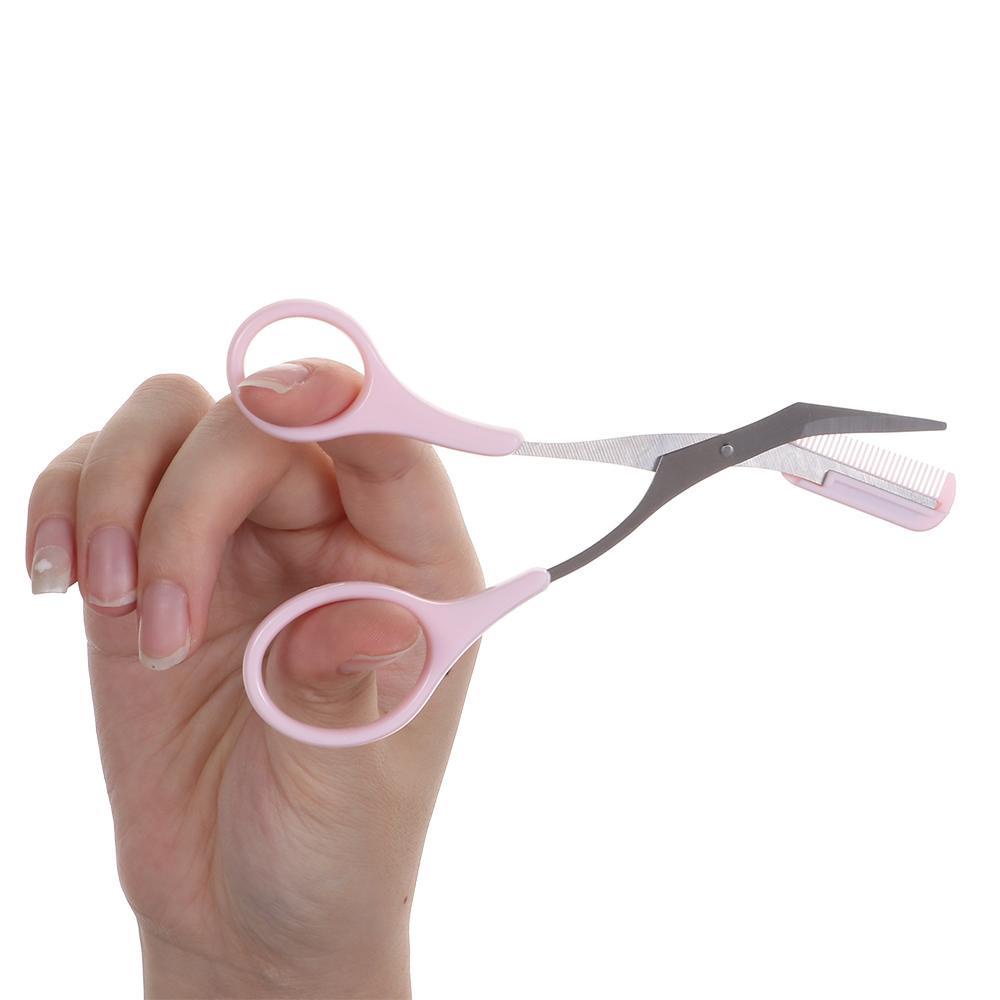 2 / 4 / 6pcs Gunting Pemangkas Alis Portable Dengan Sisir